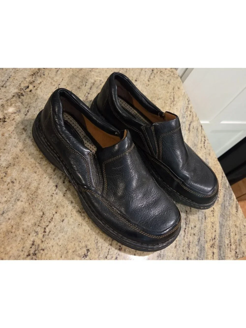 Born Shoes Mens Size 10.5 44.5 M/W BROWN Leather Slip On Casual Loafers M3663